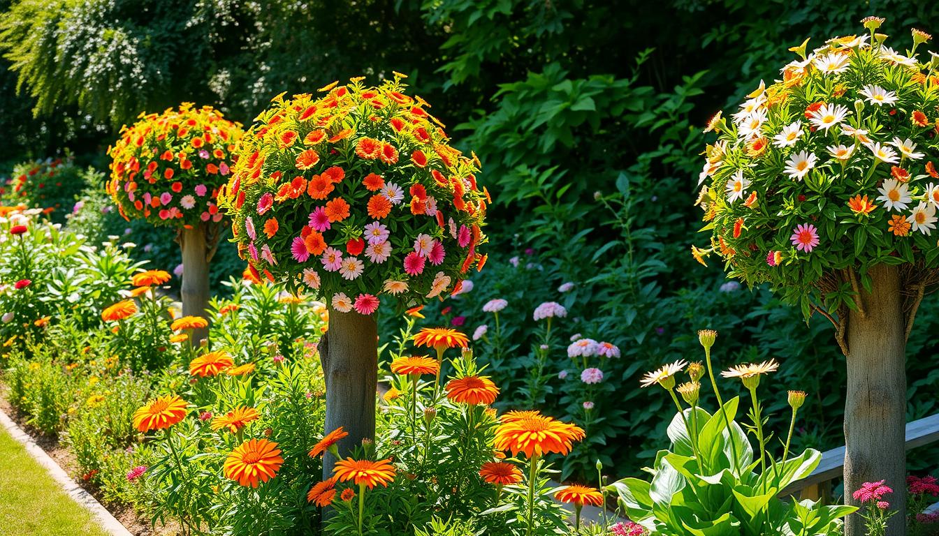 Krzewy na pniu kwitnące latem
