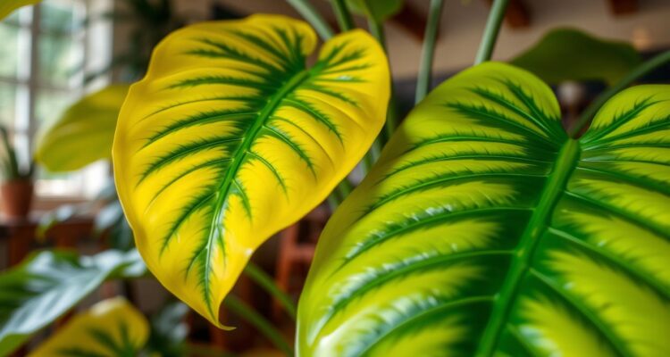 Monstera żółte liście