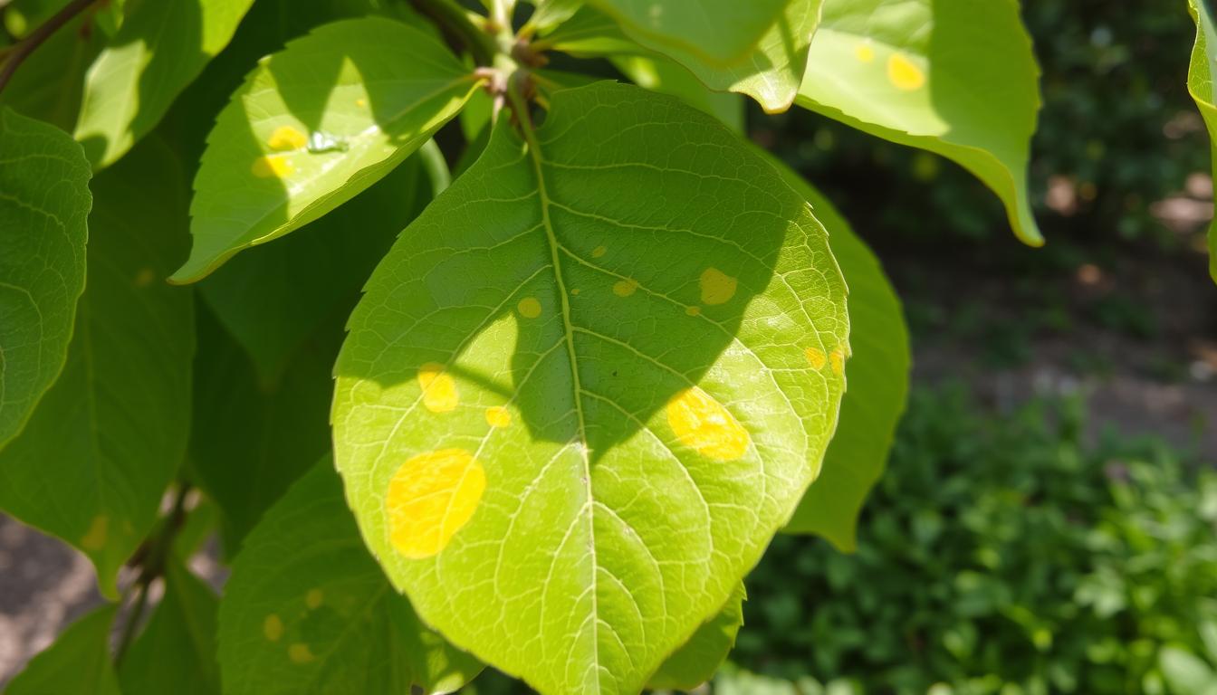 Żółte plamy na liściach gruszy