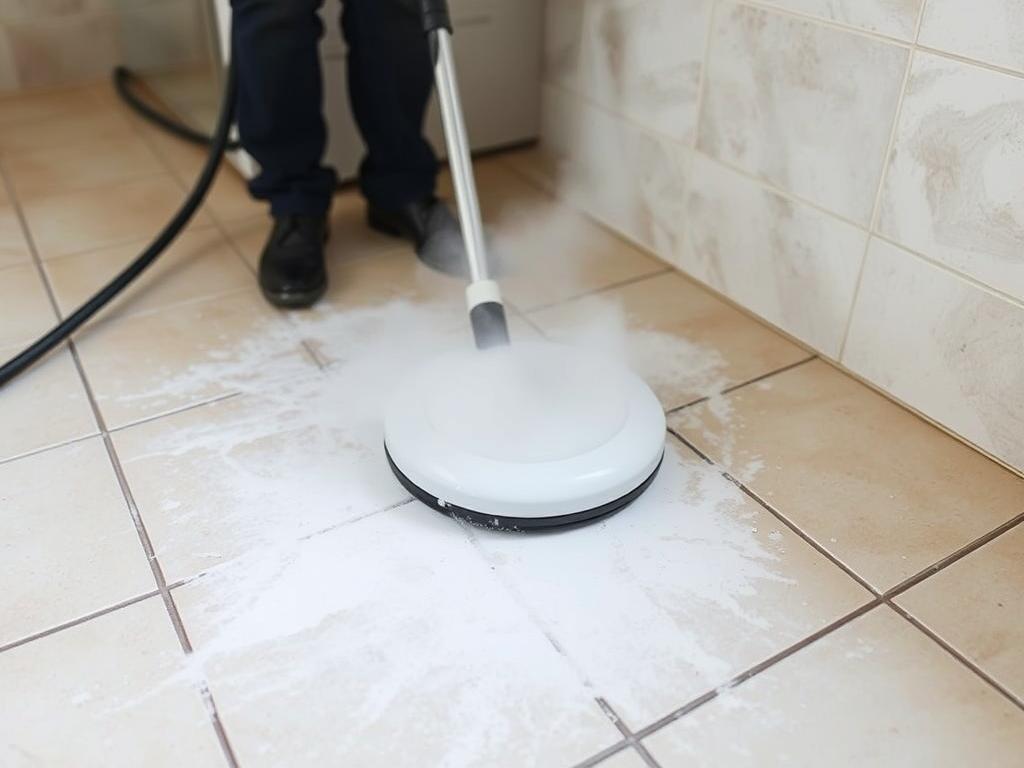 Czyszczenie płytek myjką parową