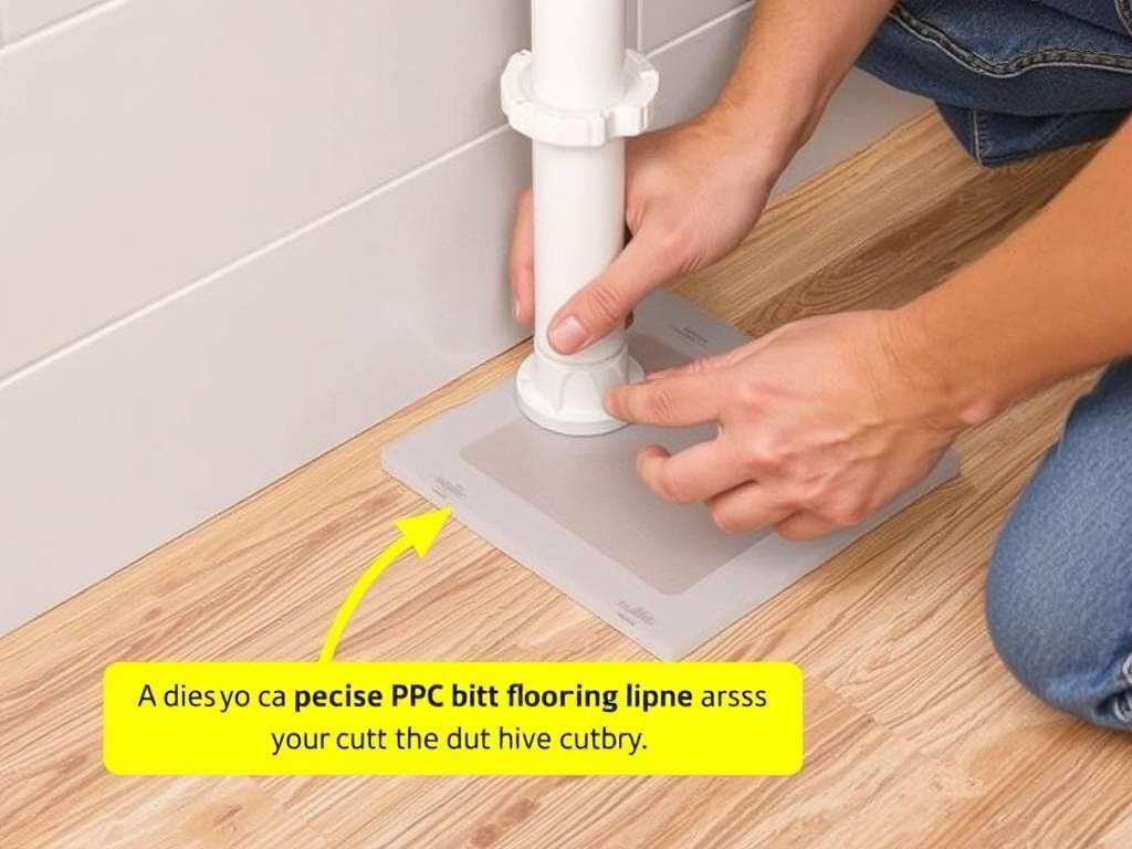 Dopasowywanie wykładziny PCV wokół rur