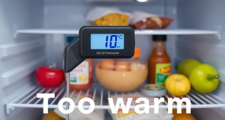 Lodówka słabo chłodzi - termometr pokazujący zbyt wysoką temperaturę w lodówce