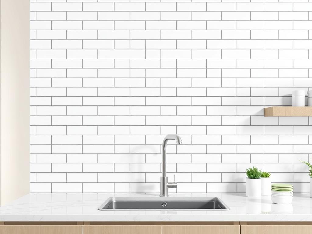 Płytki ceramiczne na ścianie nad blatem kuchennym