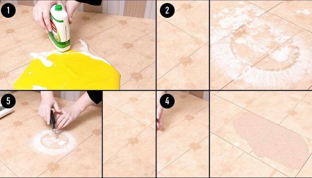 Proces czyszczenia płytek specjalistycznym preparatem