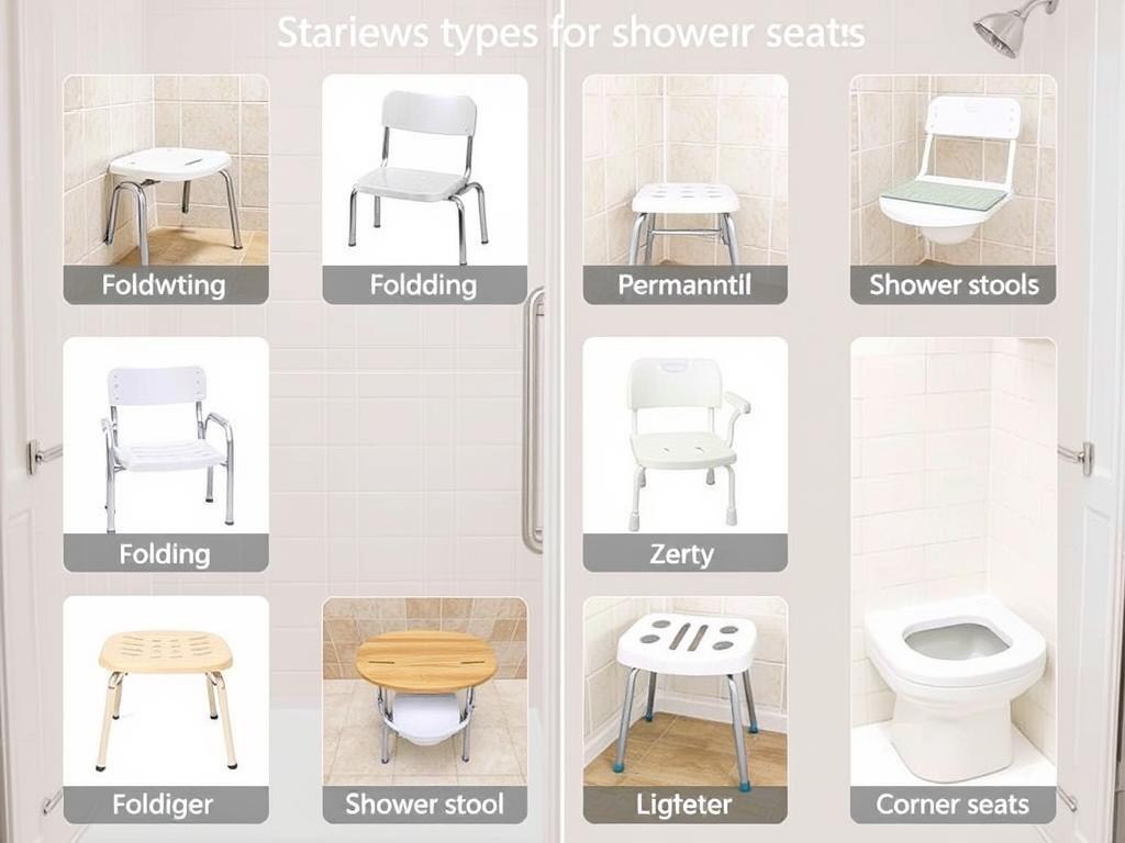 Różne rodzaje siedzisk prysznicowych dla seniora