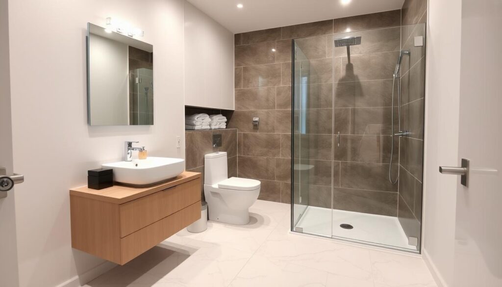 Wykończona łazienka w nowym domu - płytki, armatura i wyposażenie