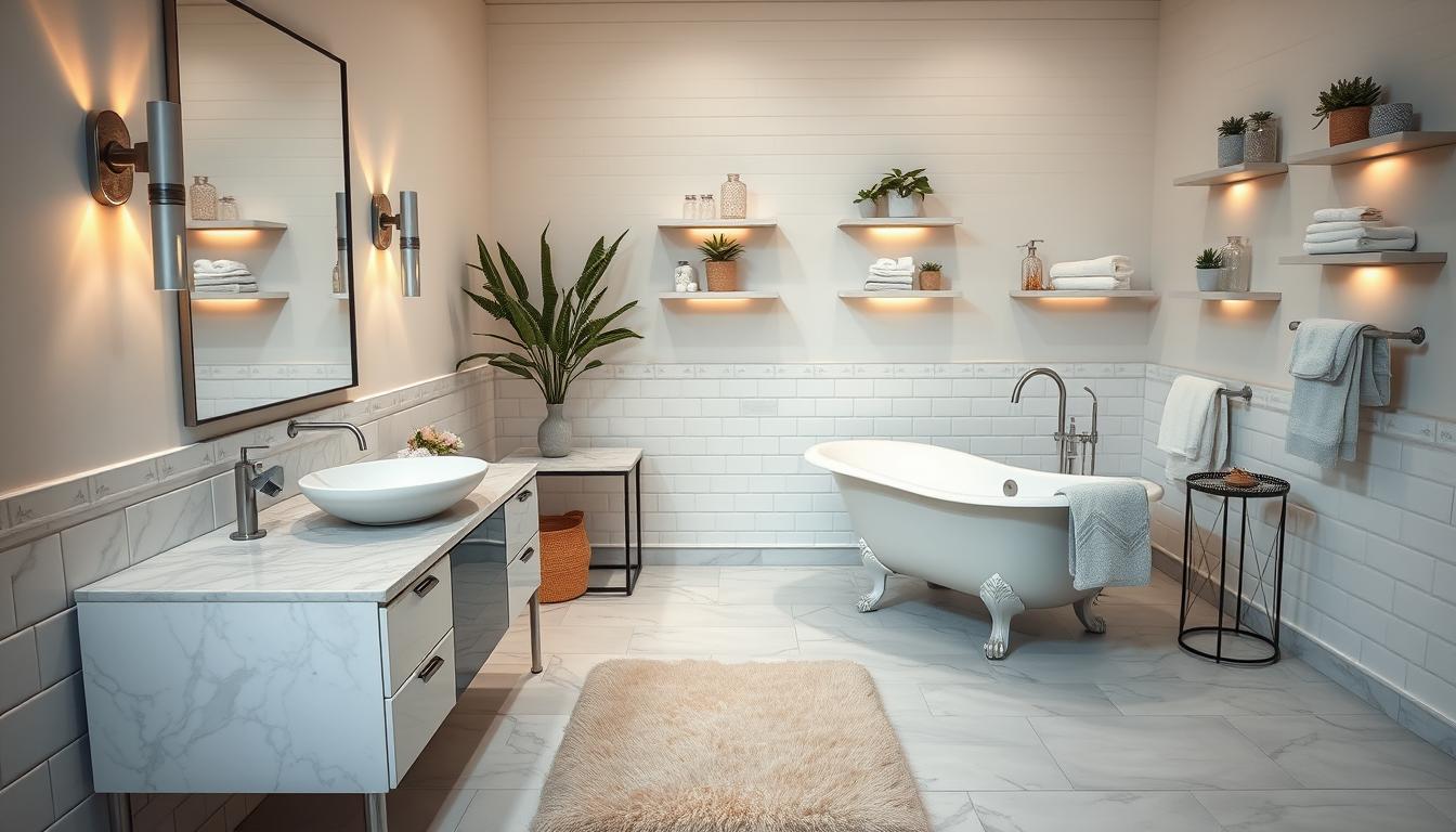 Kremowa łazienka jakie dodatki