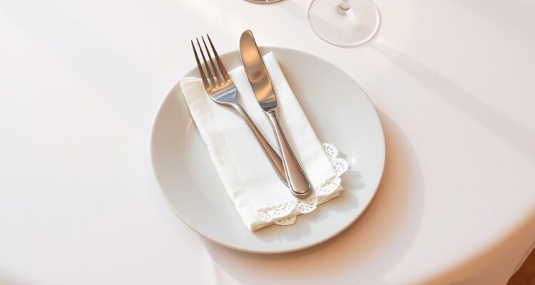 Sztućce na stole w serwetce