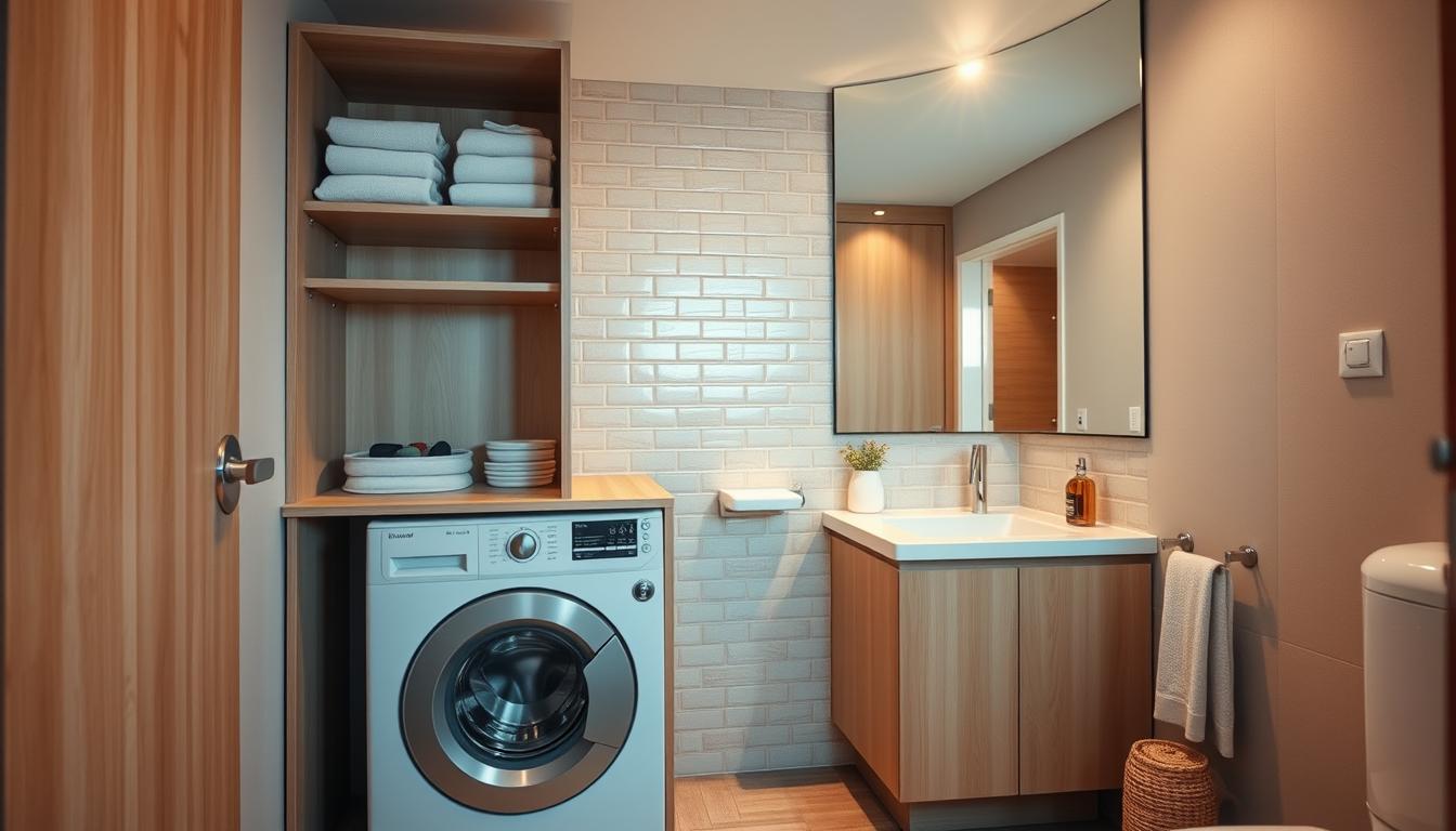 jak zmieścić pralkę w małej łazience
